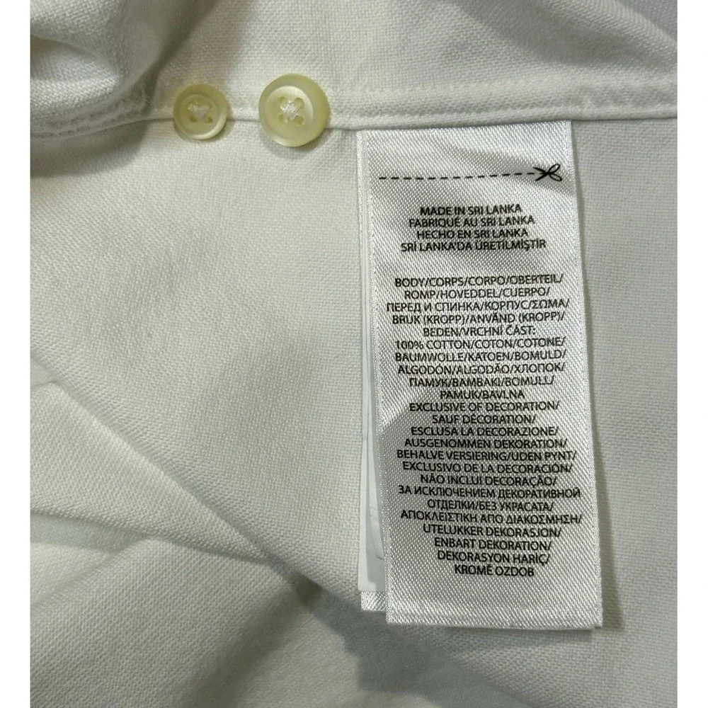 Polo Ralph Lauren Men's White Short Sleeve Skull and Bones Oxford Shirt Large